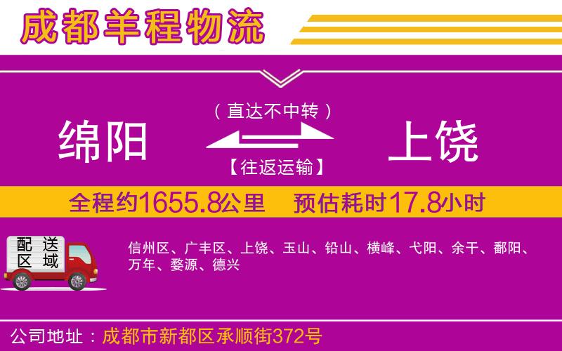 綿陽到上饒物流公司