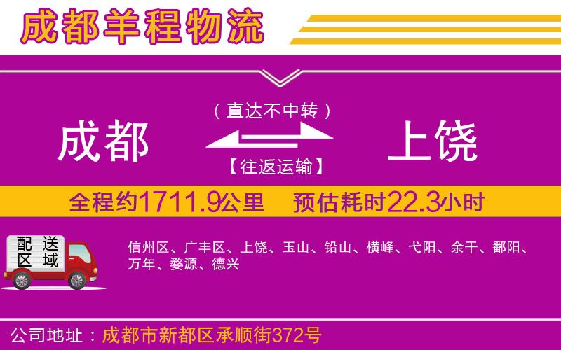 成都到上饒物流