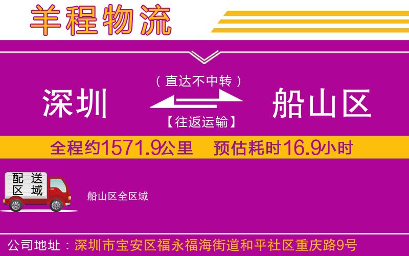 深圳到船山區(qū)物流專線