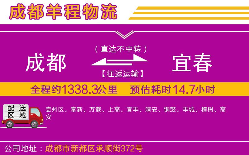 成都到宜春貨運(yùn)公司