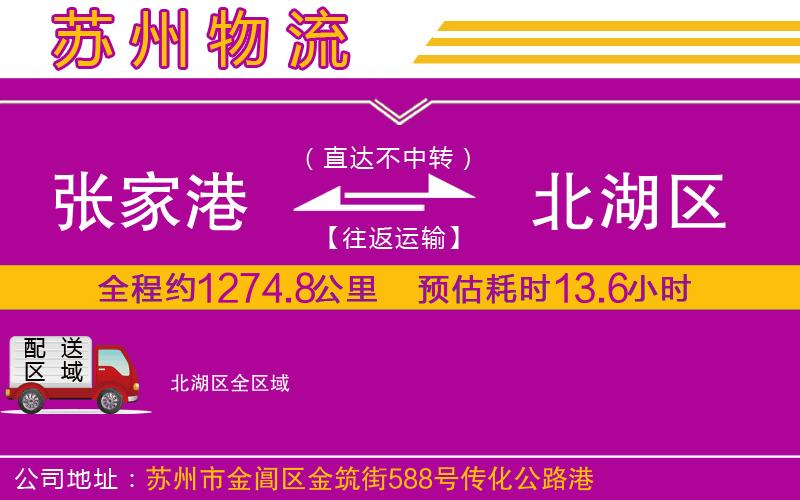 張家港到北湖區(qū)物流公司