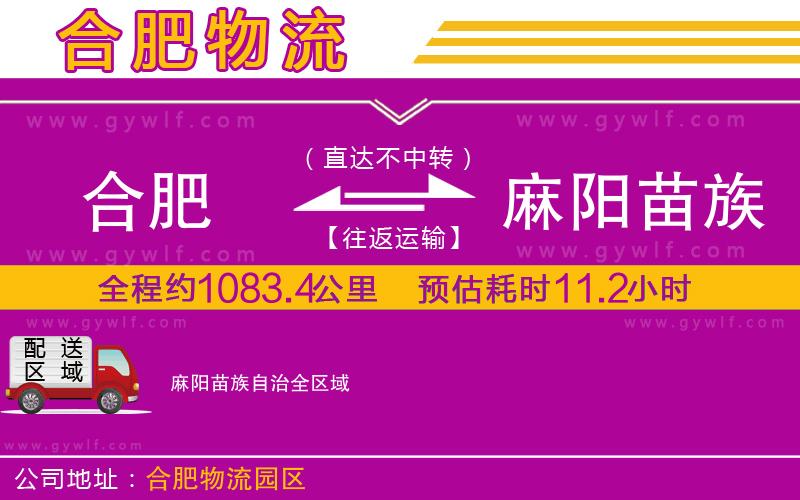 合肥到麻陽苗族自治物流公司