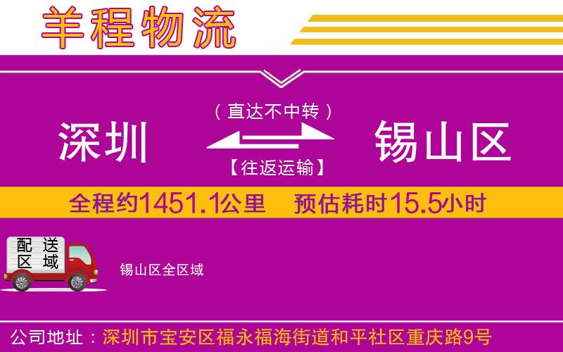 深圳到錫山區(qū)物流專線