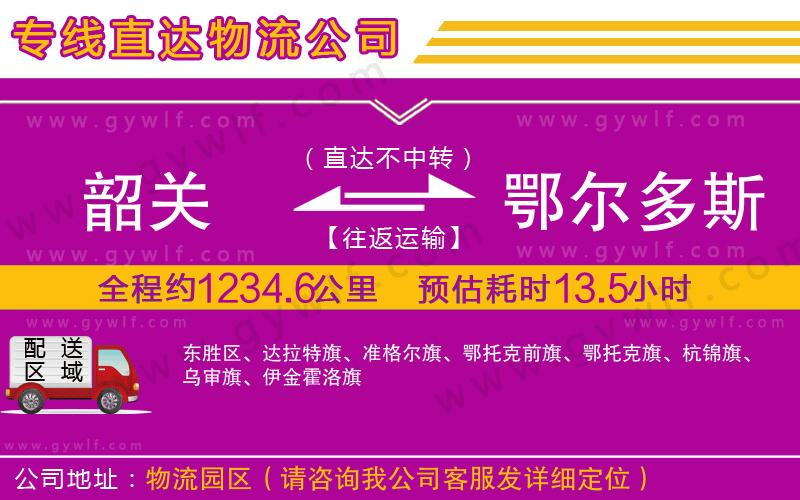 韶關(guān)到鄂爾多斯物流公司