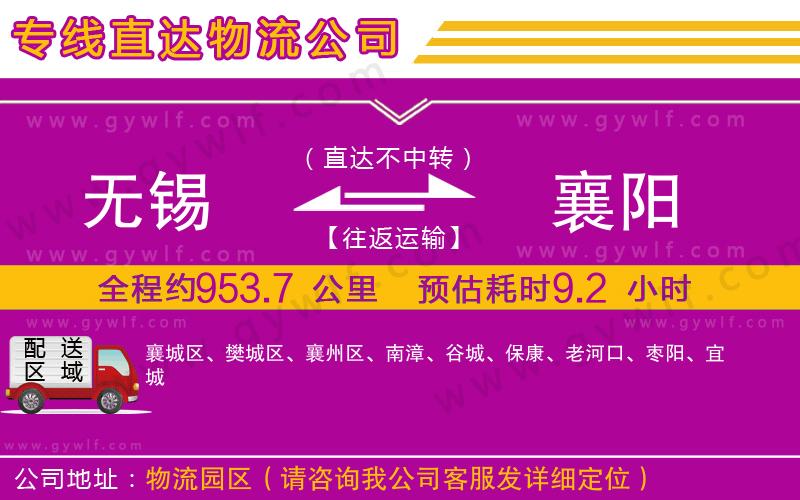 無錫到襄陽物流公司