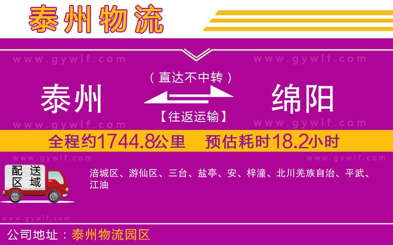 泰州到綿陽(yáng)物流公司