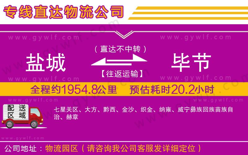 鹽城到畢節(jié)物流公司