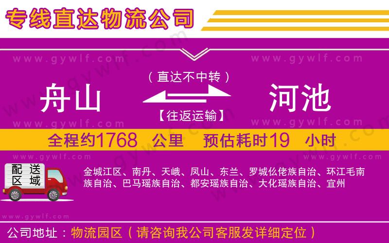 舟山到河池物流公司