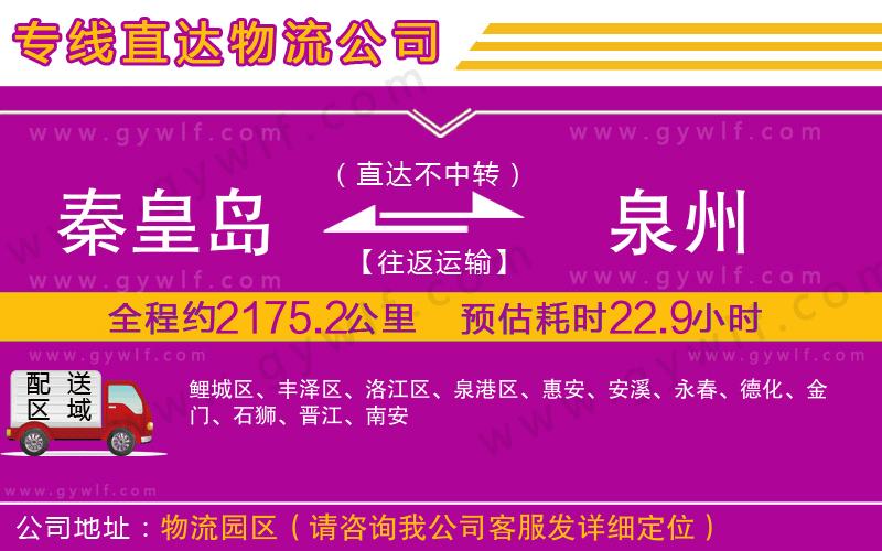 秦皇島到泉州物流公司