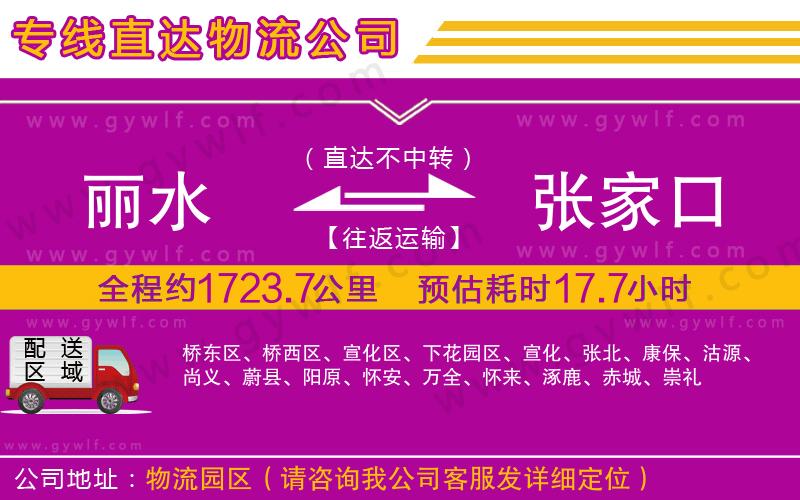 麗水到張家口物流公司