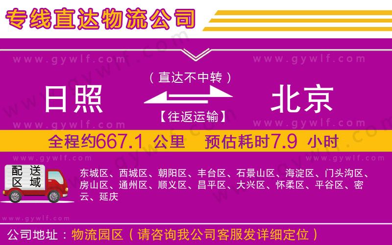 日照到北京物流公司