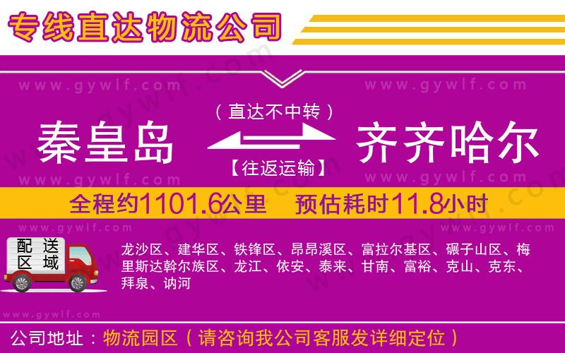 秦皇島到齊齊哈爾物流公司