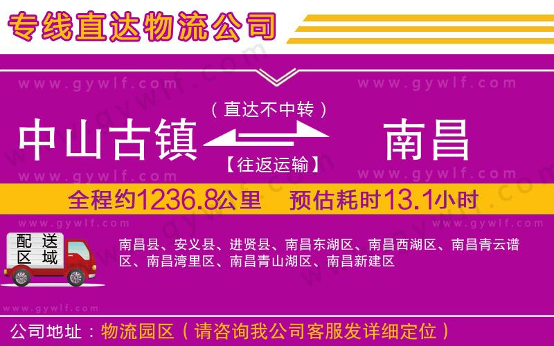 中山古鎮(zhèn)到南昌物流公司