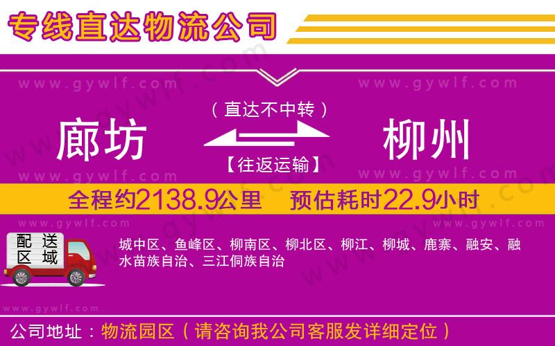 廊坊到柳州物流公司