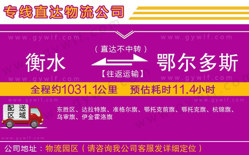 衡水到鄂爾多斯物流公司