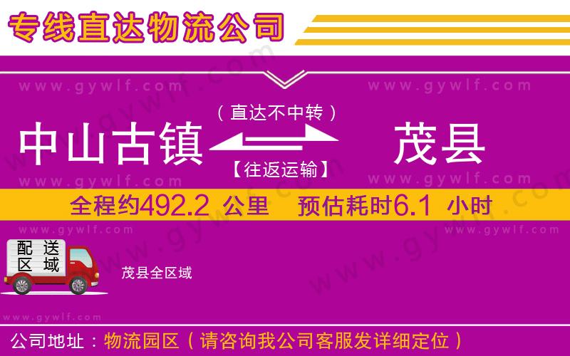 中山古鎮(zhèn)到茂縣物流公司