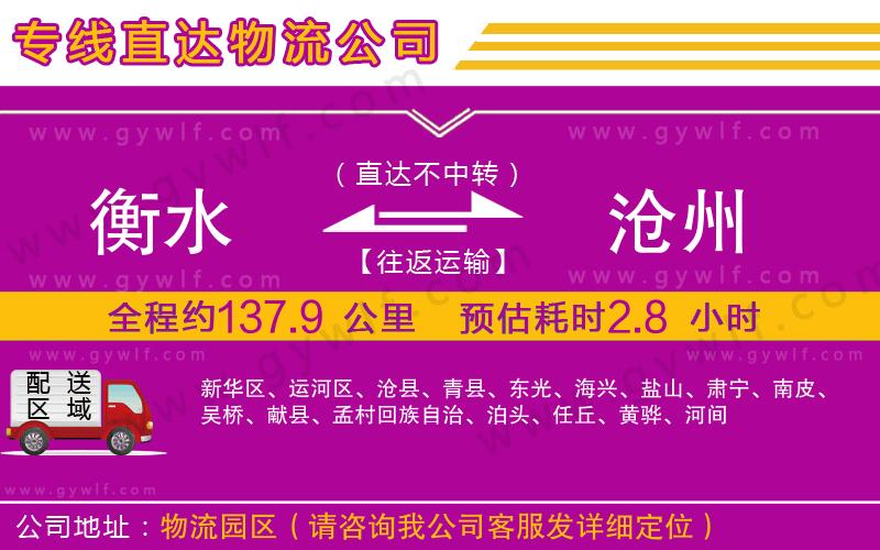 衡水到滄州物流公司