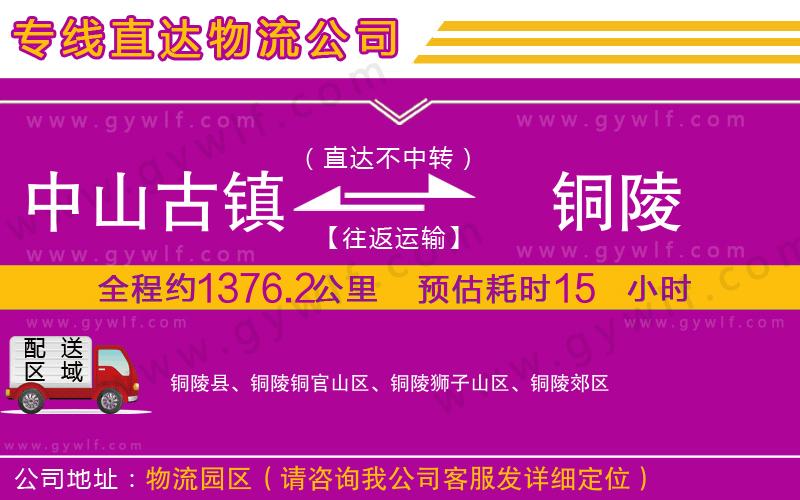 中山古鎮(zhèn)到銅陵物流公司