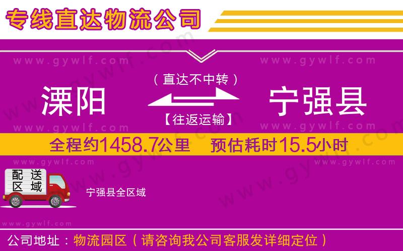 溧陽(yáng)到寧強(qiáng)縣物流公司