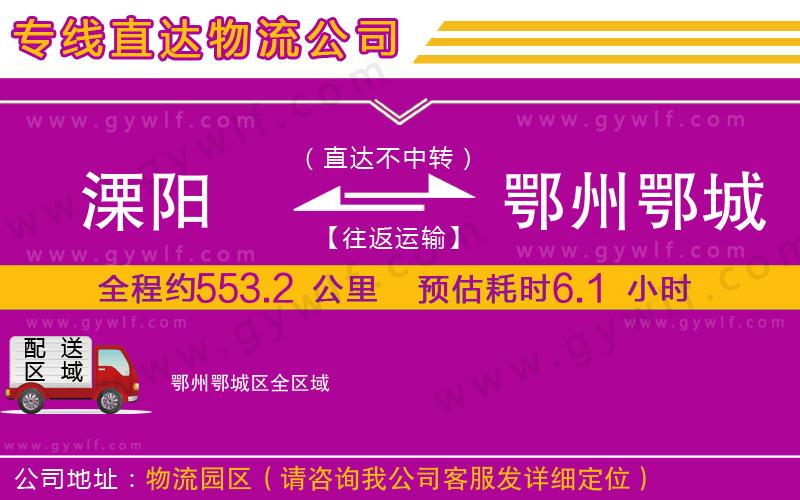 溧陽到鄂州鄂城區(qū)物流公司