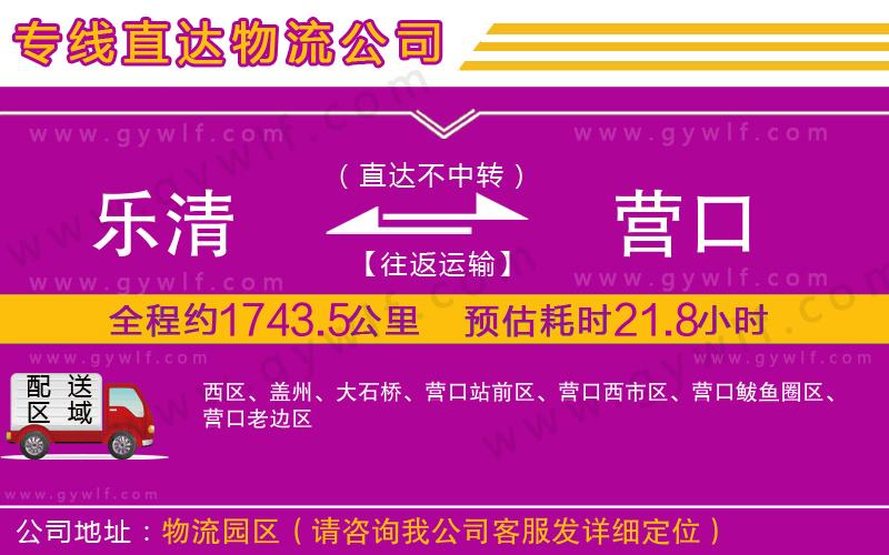 樂(lè)清到營(yíng)口物流公司