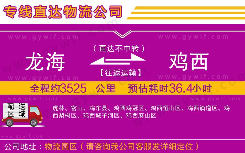 龍海到雞西物流公司