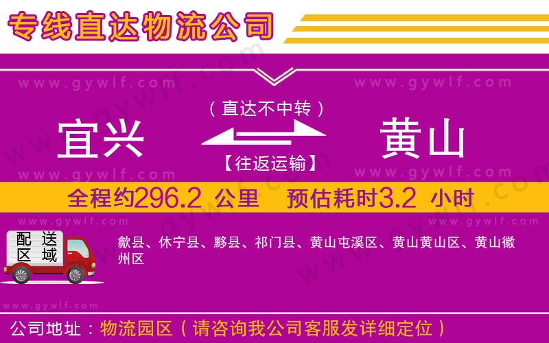 宜興到黃山物流公司