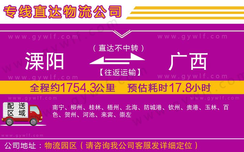溧陽(yáng)到廣西物流公司