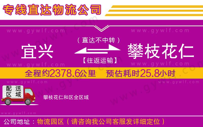 宜興到攀枝花仁和區(qū)物流公司