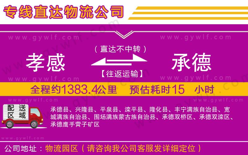 孝感到承德物流公司