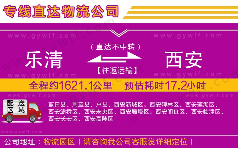 樂清到西安物流公司