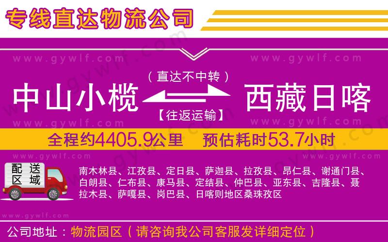 中山小欖到西藏日喀則地區(qū)物流公司