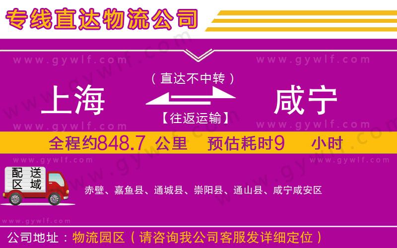 上海到咸寧貨運(yùn)專線