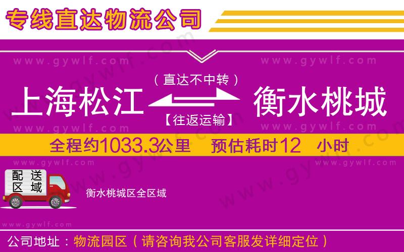 上海松江區(qū)到衡水桃城區(qū)物流公司