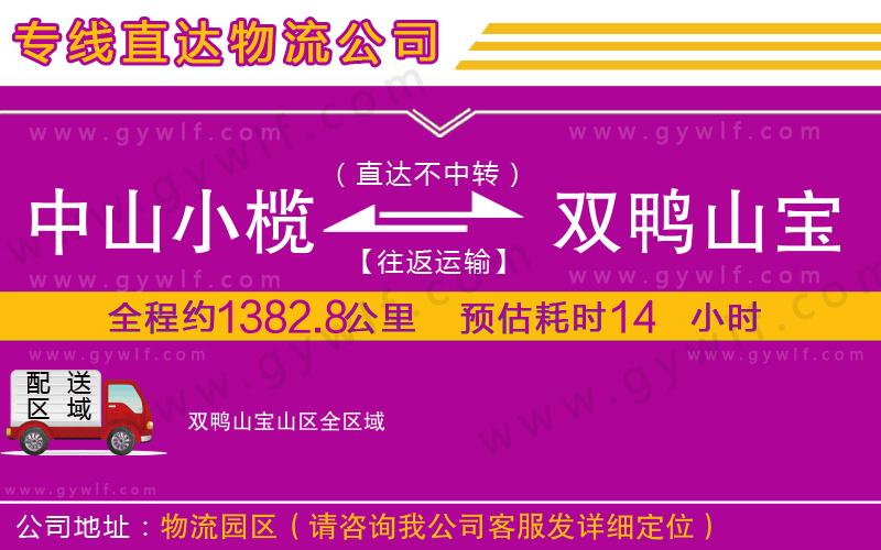 中山小欖到雙鴨山寶山區(qū)物流公司