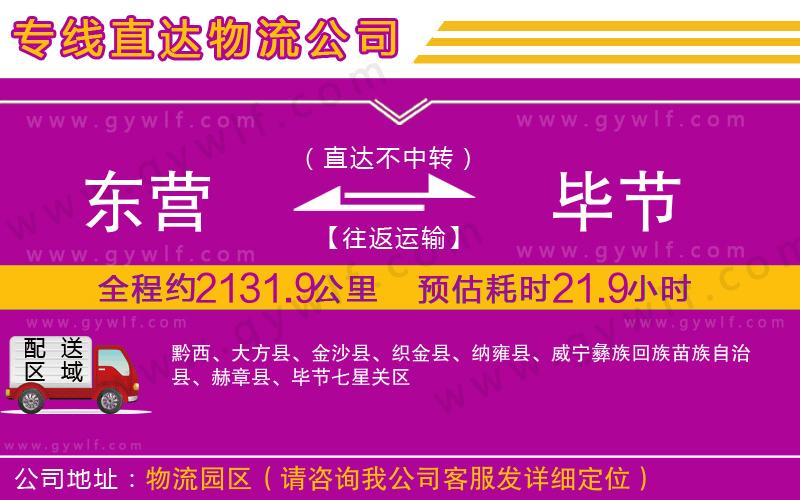 東營到畢節(jié)物流公司