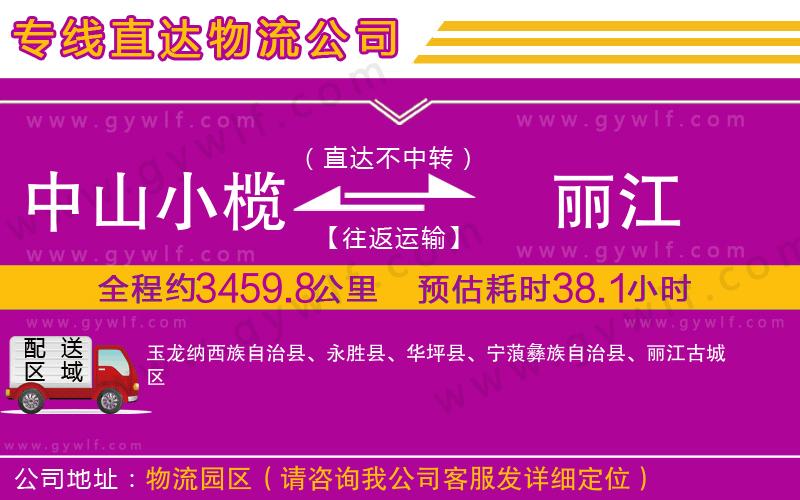 中山小欖到麗江物流公司