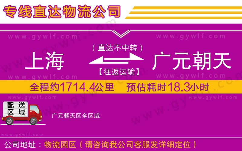 上海到廣元朝天區(qū)物流專線