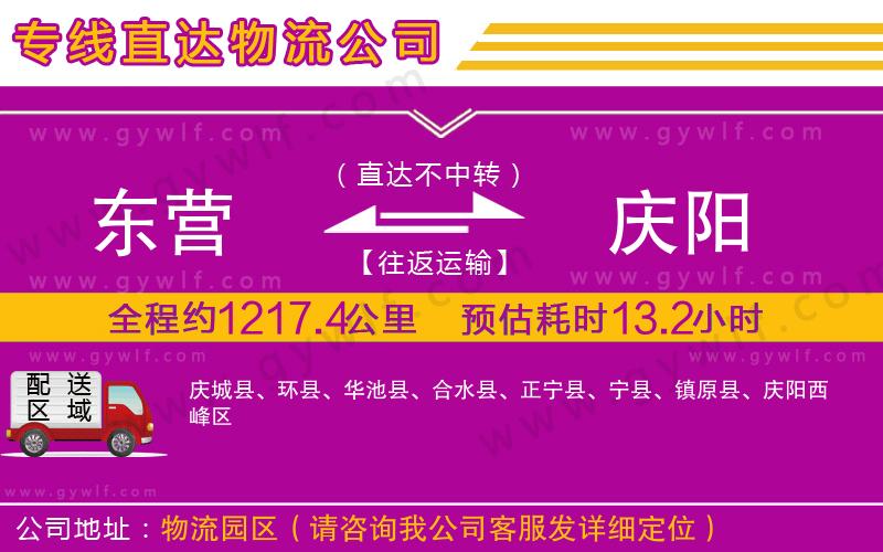 東營到慶陽物流公司