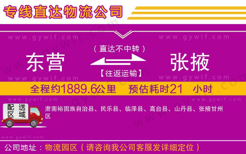 東營到張掖物流公司