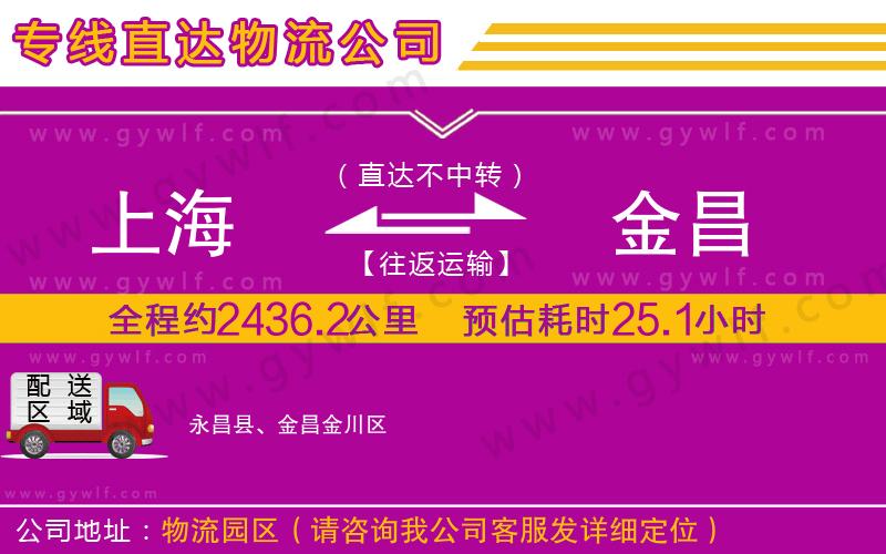 上海到金昌貨運公司