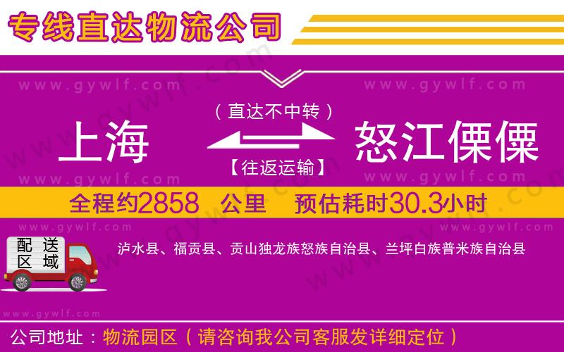 上海到怒江傈僳族自治州貨運(yùn)專線