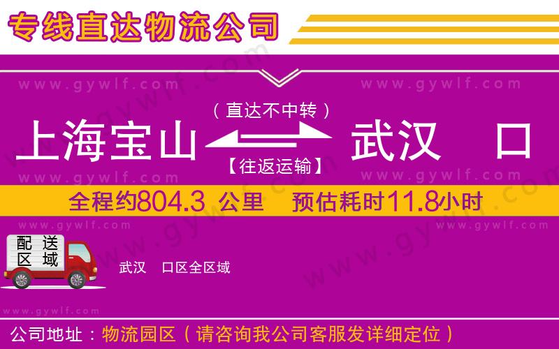 上海寶山區(qū)到武漢硚口區(qū)物流公司