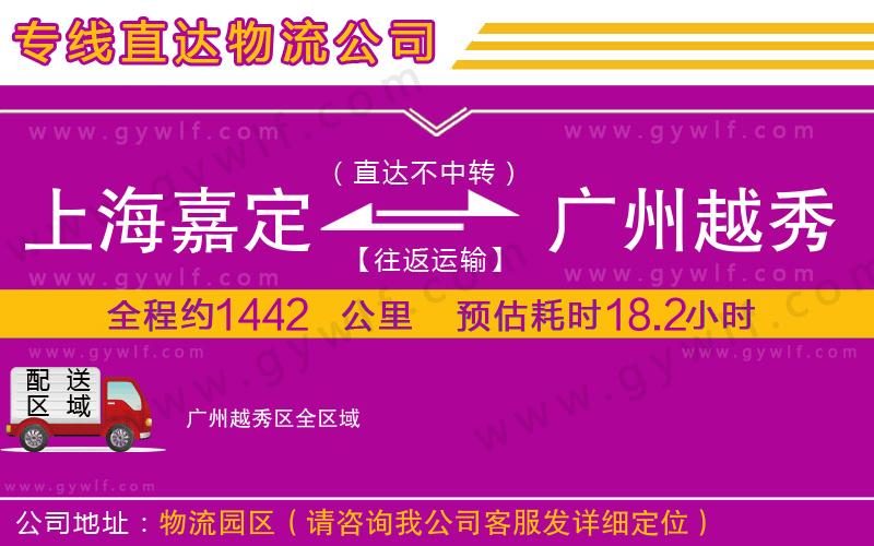 上海嘉定區(qū)到廣州越秀區(qū)物流公司