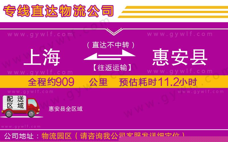 上海到惠安縣物流專線