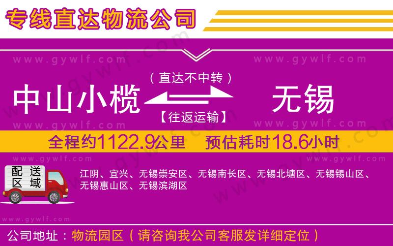 中山小欖到無(wú)錫物流公司