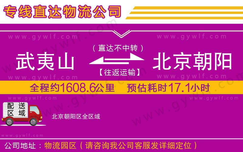 武夷山到北京朝陽區(qū)物流公司