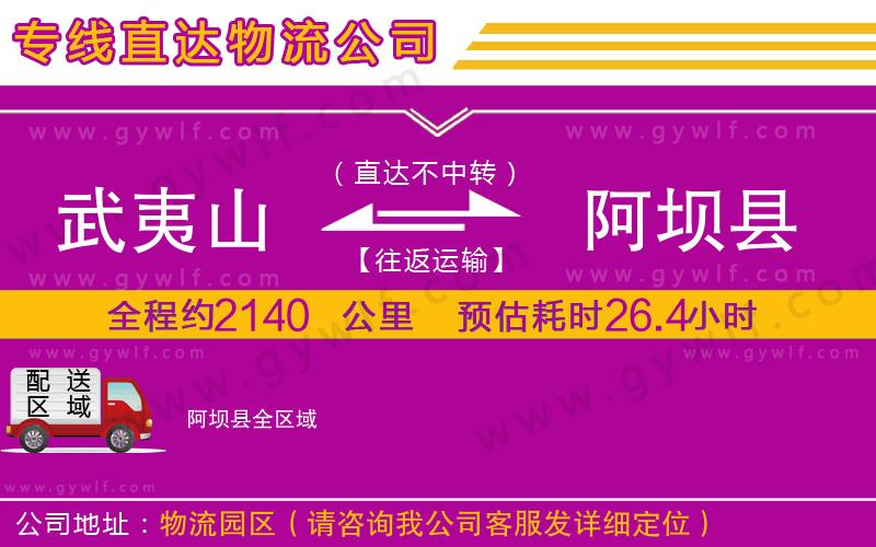 武夷山到阿壩縣物流公司