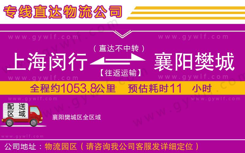 上海閔行區(qū)到襄陽樊城區(qū)物流公司