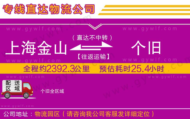 上海金山區(qū)到個(gè)舊物流公司